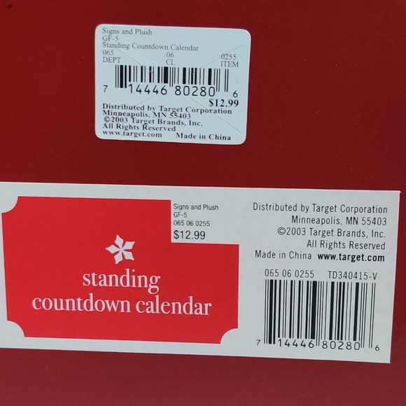 Christmas Countdown Wood Calendar Santa Snowman Reindeer New Condition - Picture 6 of 6